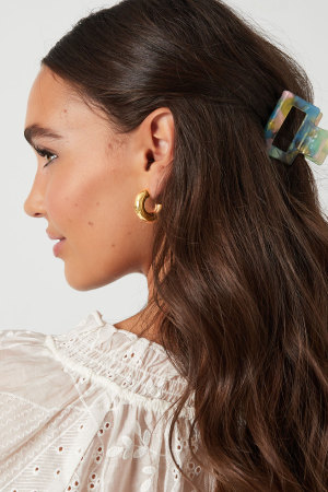 Boucles D'Oreilles Esthétiques Basiques Demi-Lune h5 Image3