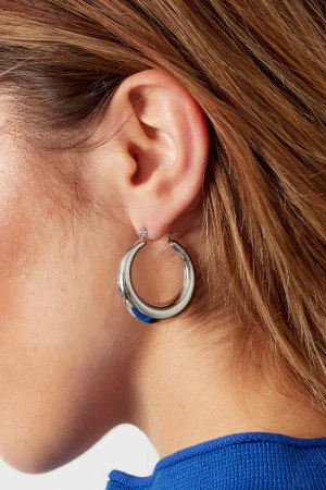 Boucles D'oreilles Mignonnes Rondes - Dorées h5 Image3