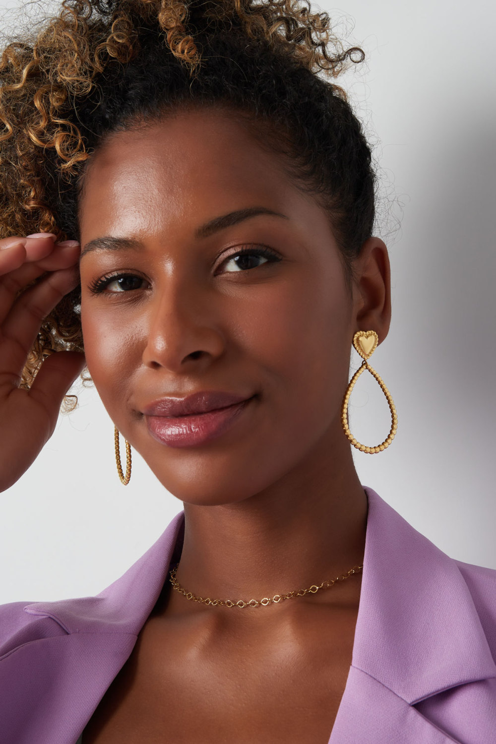 Boucles D'oreilles Goutte Avec Coeur h5Image2