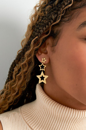 Boucles D'oreilles Ciel Étoilé - Doré h5 Image3
