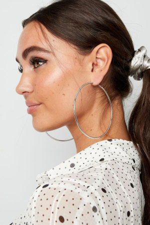 Boucles D'oreilles Créoles Basiques Fines h5 Image4