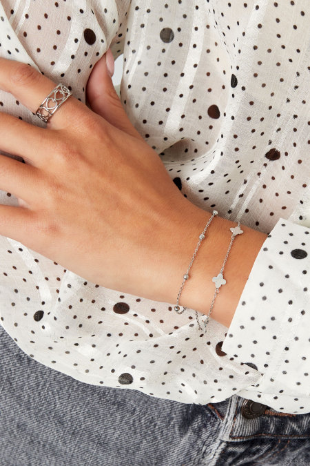 bracelet double trèfle/boules 2