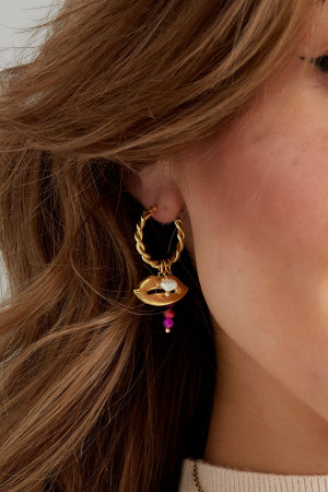 Boucles D'oreilles Détail Lèvres Pierre Naturelle h5 Image3