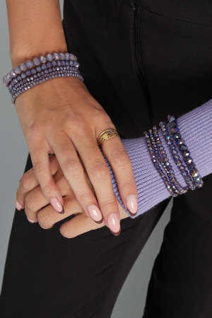 Lot De 5 Bracelets En Cristal Violet - Violet Raisin h5 Image2