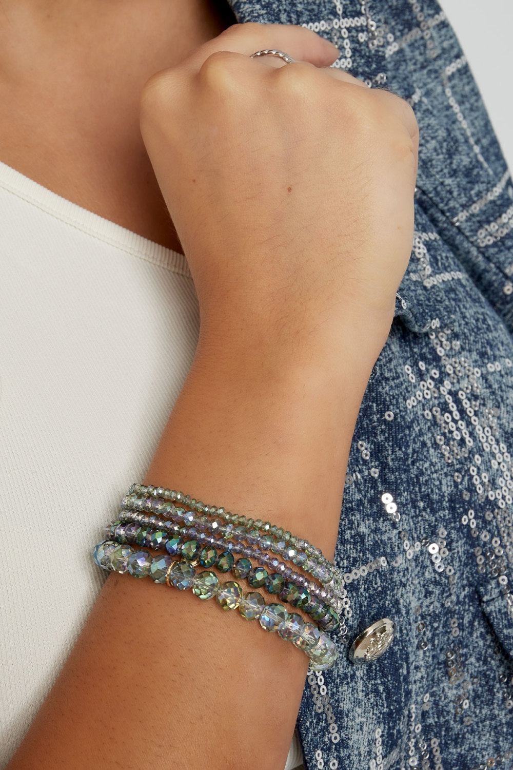Lot De 5 Bracelets En Cristal Vert h5Image4