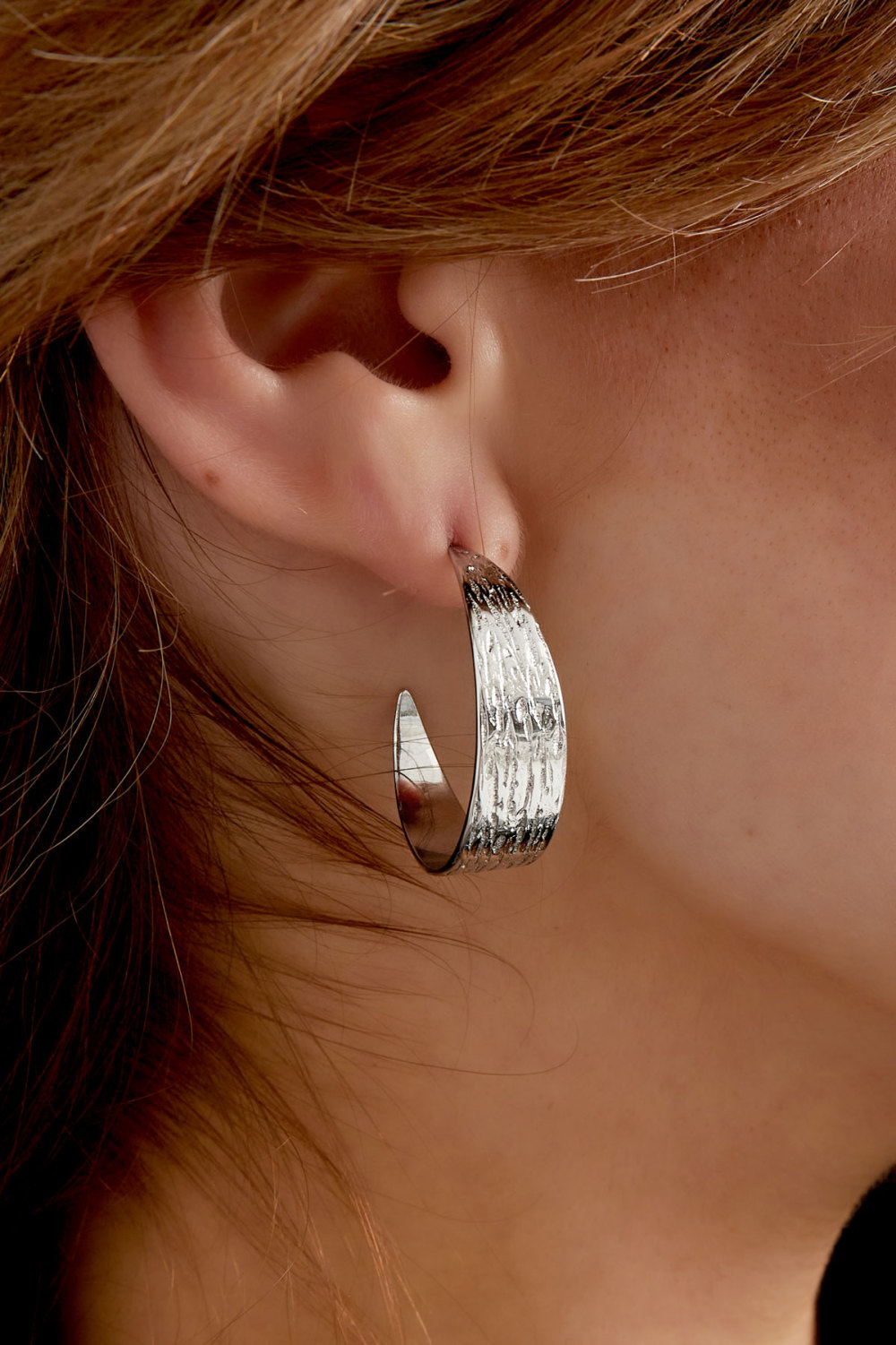 Boucles D'oreilles Demi Rondes Avec Imprimé Petit h5Image4