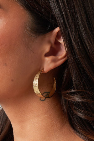 Boucles D'oreilles Demi Rondes Avec Imprimé Petit h5 Image6