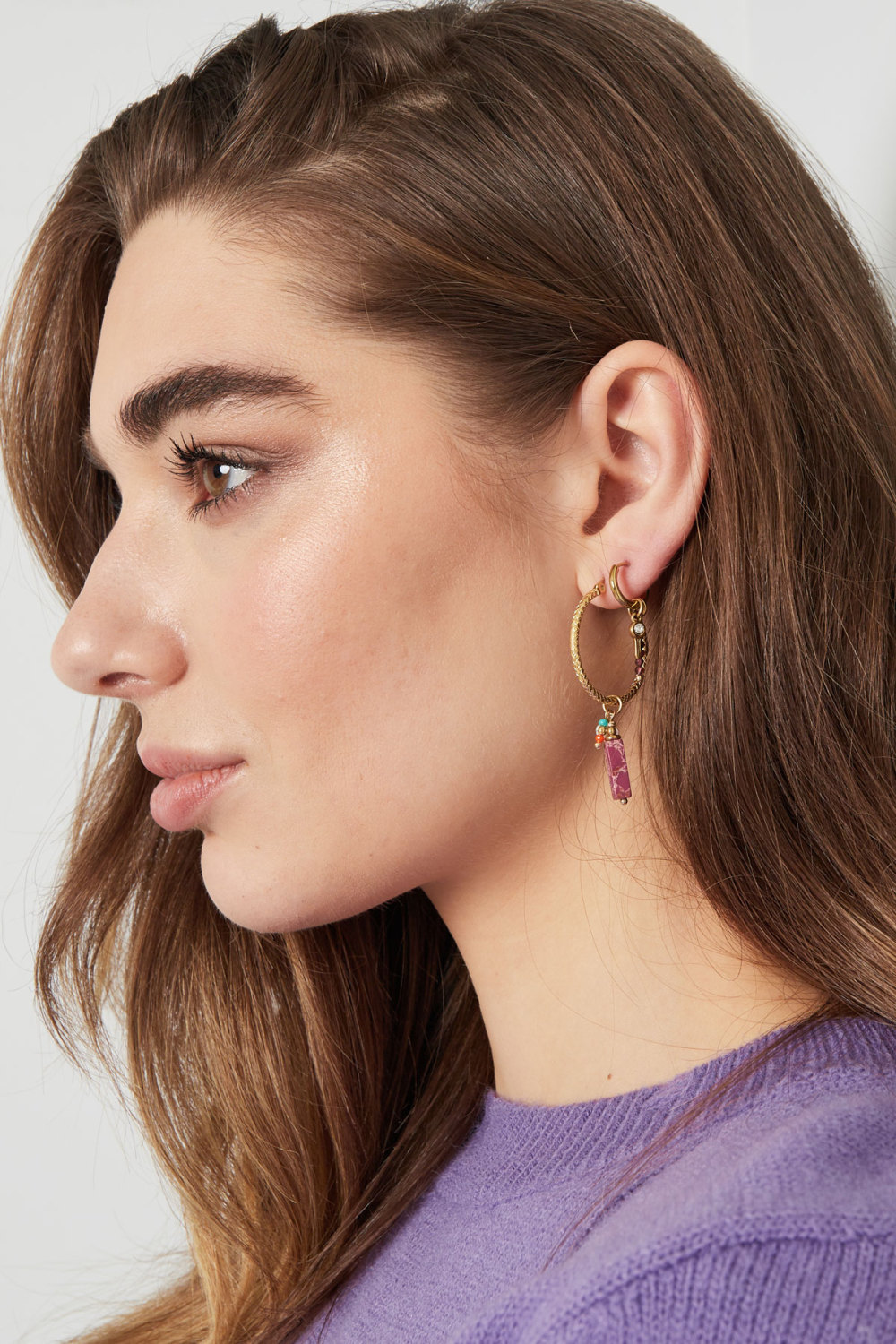 Boucles D'oreilles Charm Party - Doré/Rose Image2
