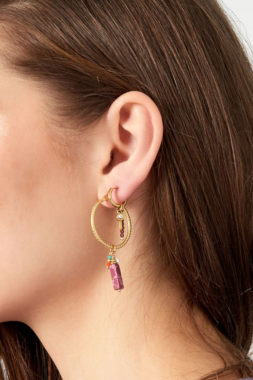 Boucles D'oreilles Charm Party - Doré/Rose Image3