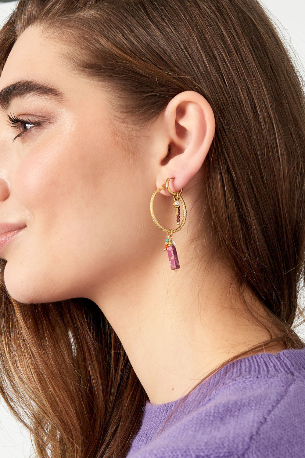 Boucles D'oreilles Charm Party - Doré/Rose Image4