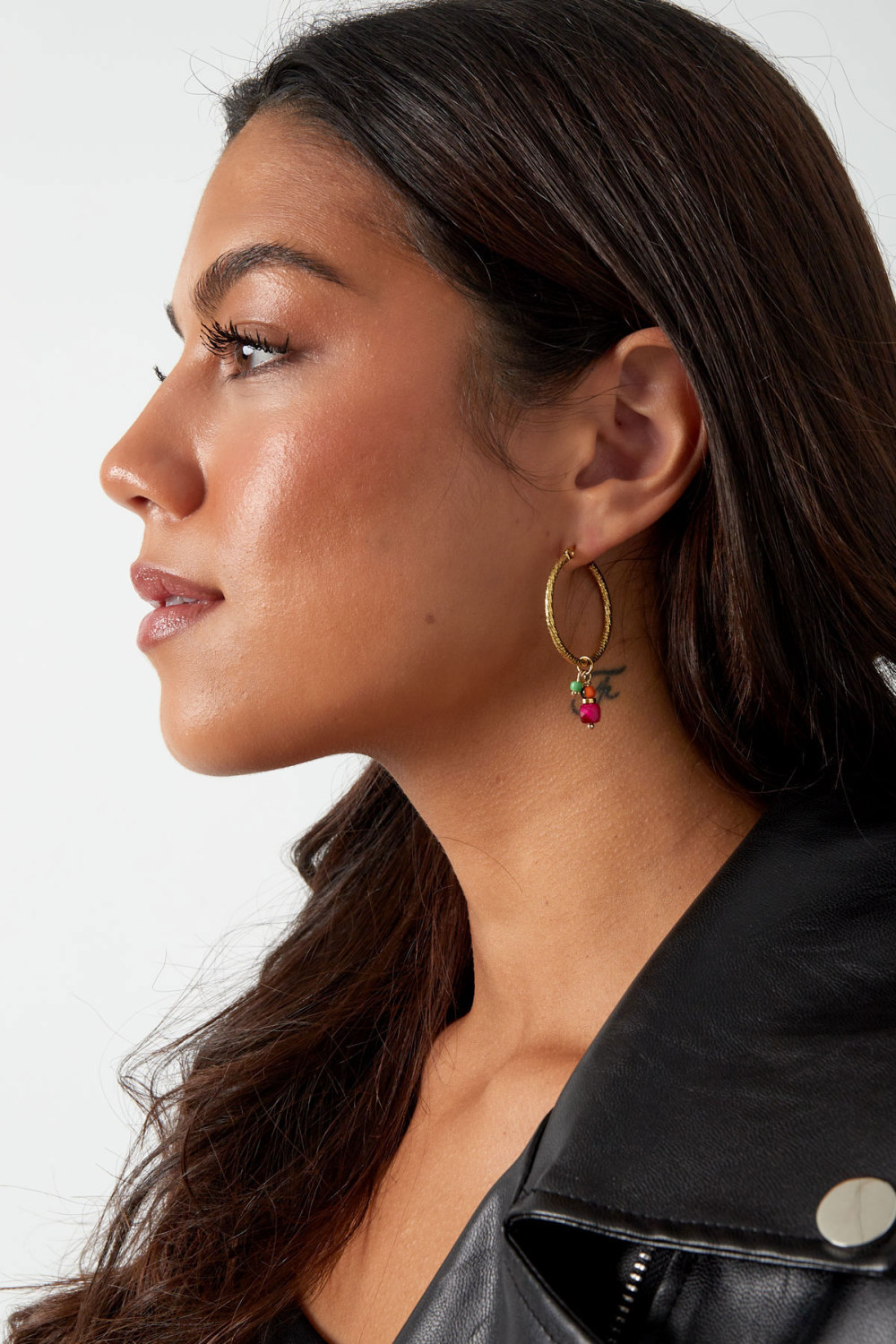 Boucles D'oreilles Charm Party - Argent/Rouge h5Image4
