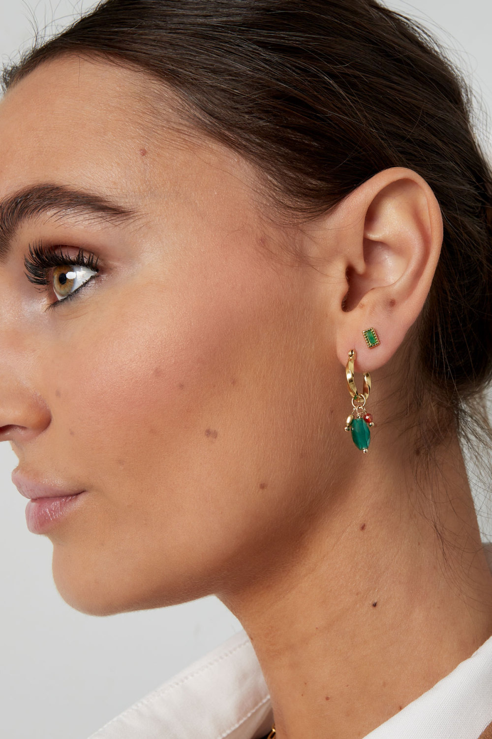 Boucles D'oreilles Avec Twist Et Pierre Bleue - Doré/Bleu Image4
