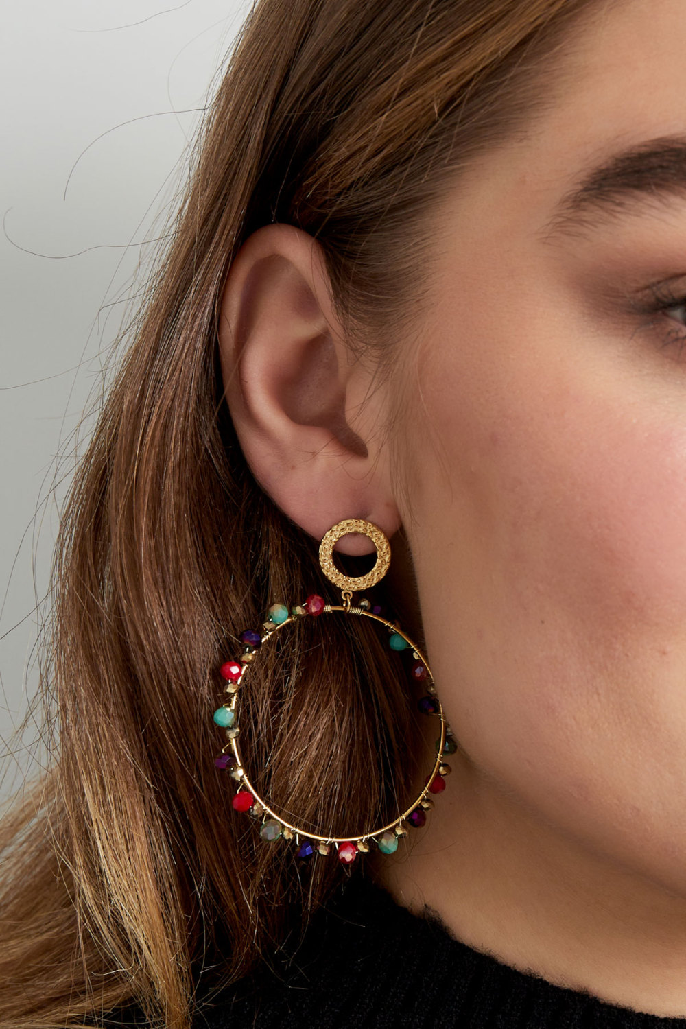 Boucles D'oreilles Avec Perles - Doré/Beige Image3