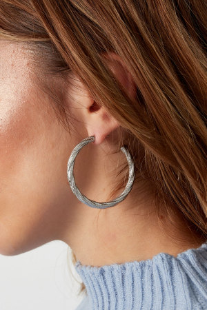Boucles D'oreilles Torsadées Relief Grand - Doré h5 Image3