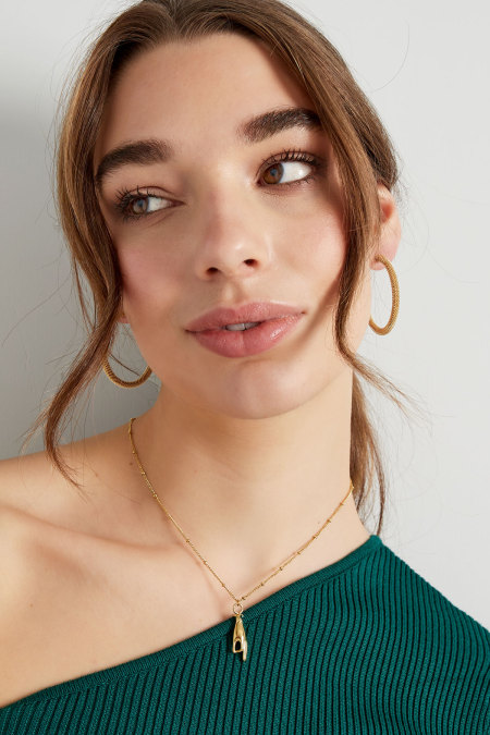 Boucles d'oreilles rondes avec imprimé - doré 2