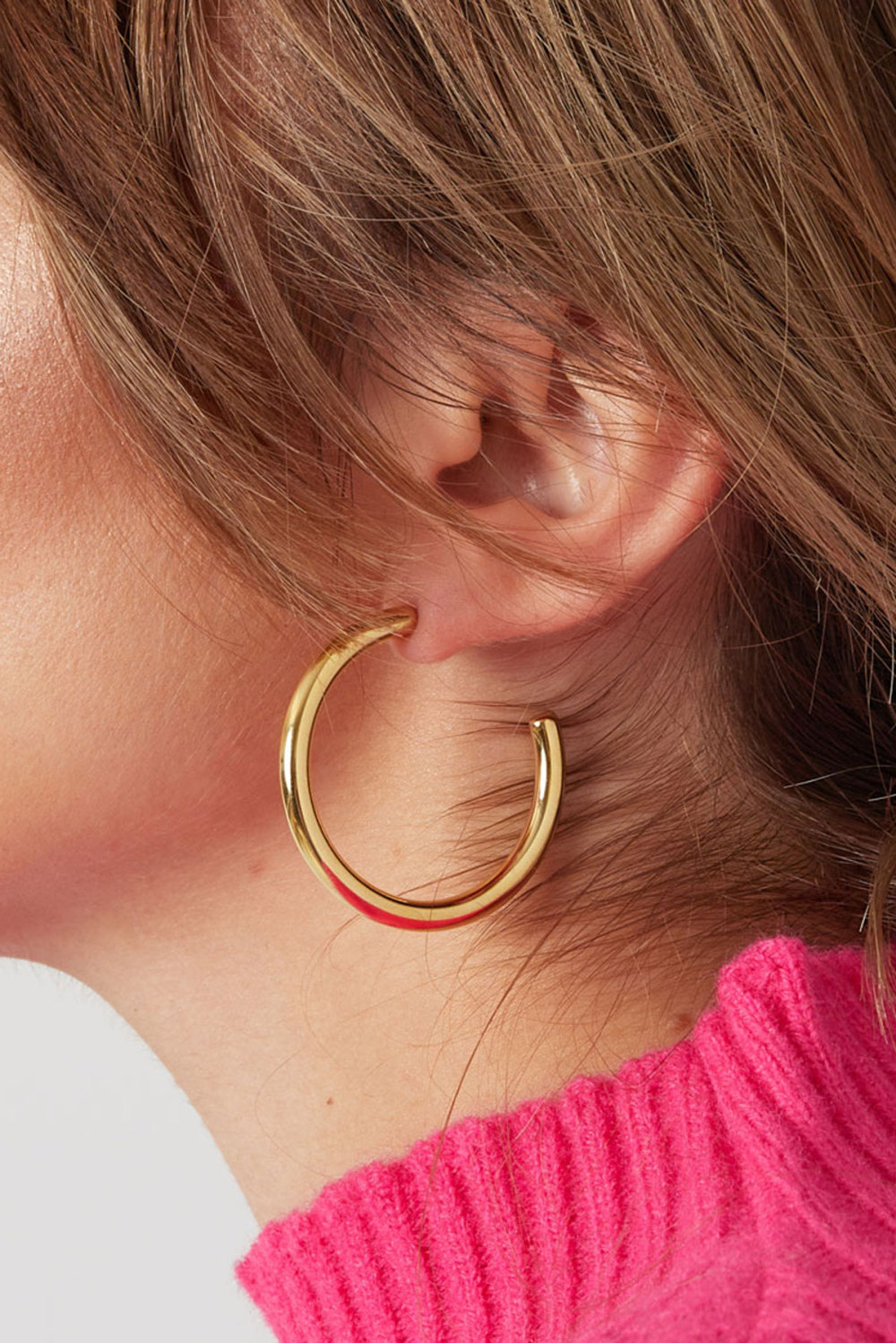 Boucles D'oreilles Épaisses Basiques - Dorées Image7