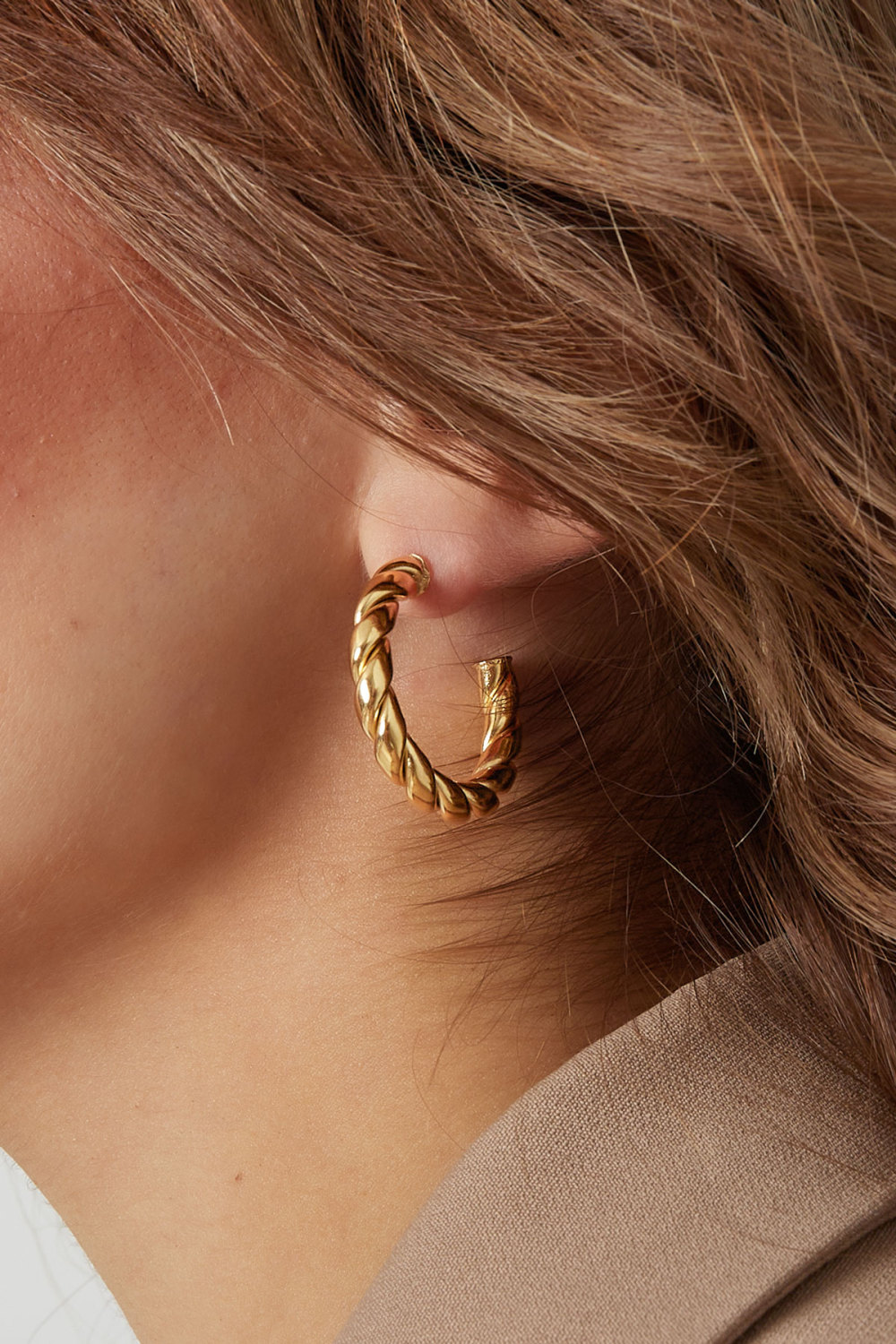 Boucles D'oreilles Torsadées Basic Small - Dorées Image3