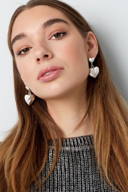 Boucles d'oreilles double coeur - doré 2