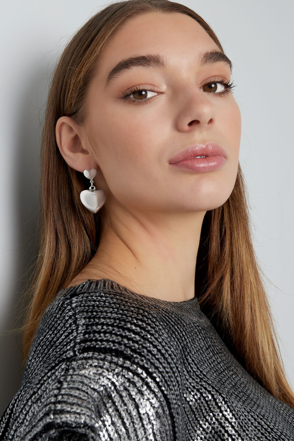 Boucles D'oreilles Double Coeur - Doré Image4