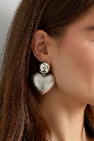 Boucles D'oreilles Coeur Avec Point - Doré h5 Image3