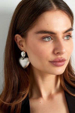 Boucles D'oreilles Coeur Avec Point - Doré h5 Image4