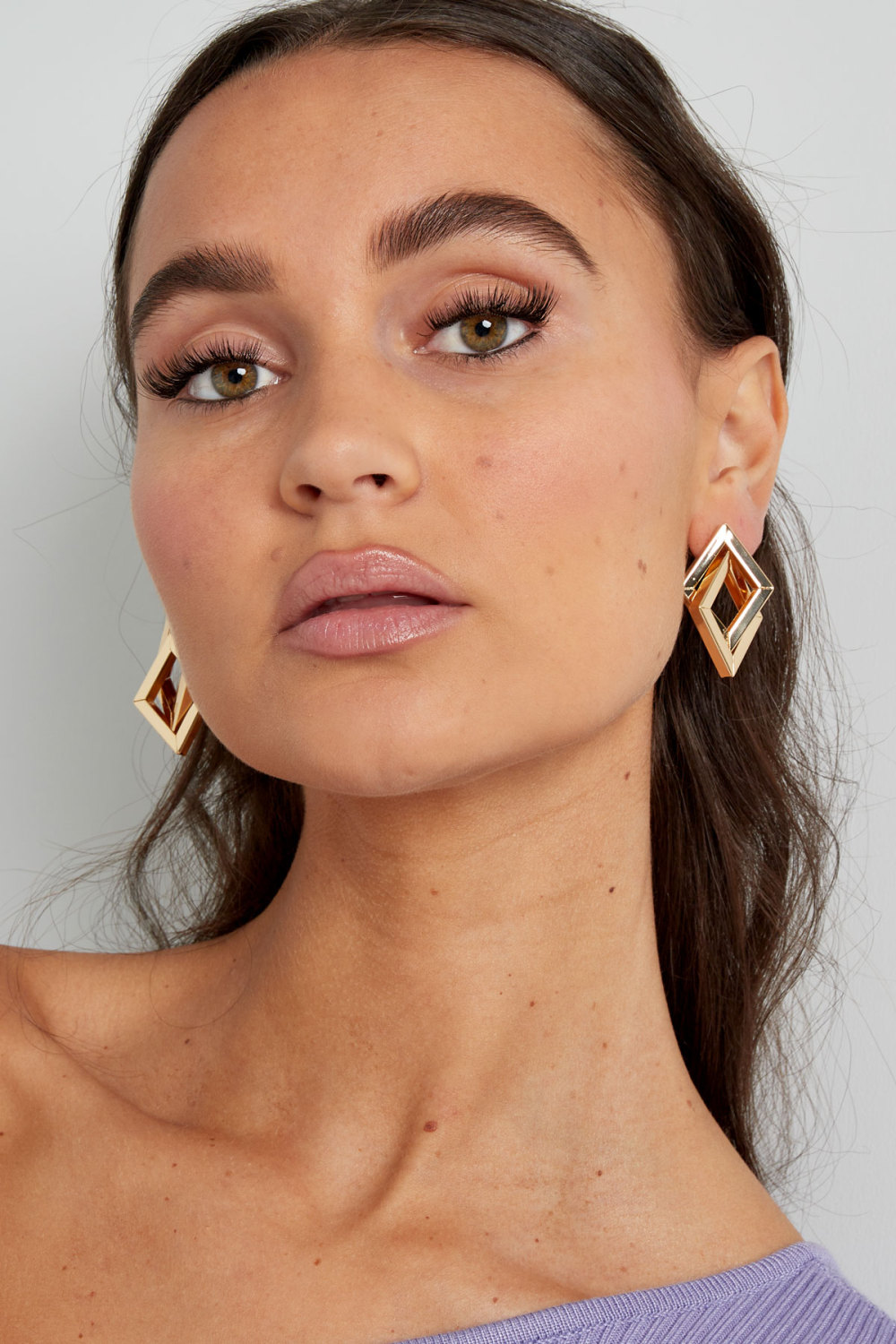 Boucles D'oreilles Double Diamant h5Image2