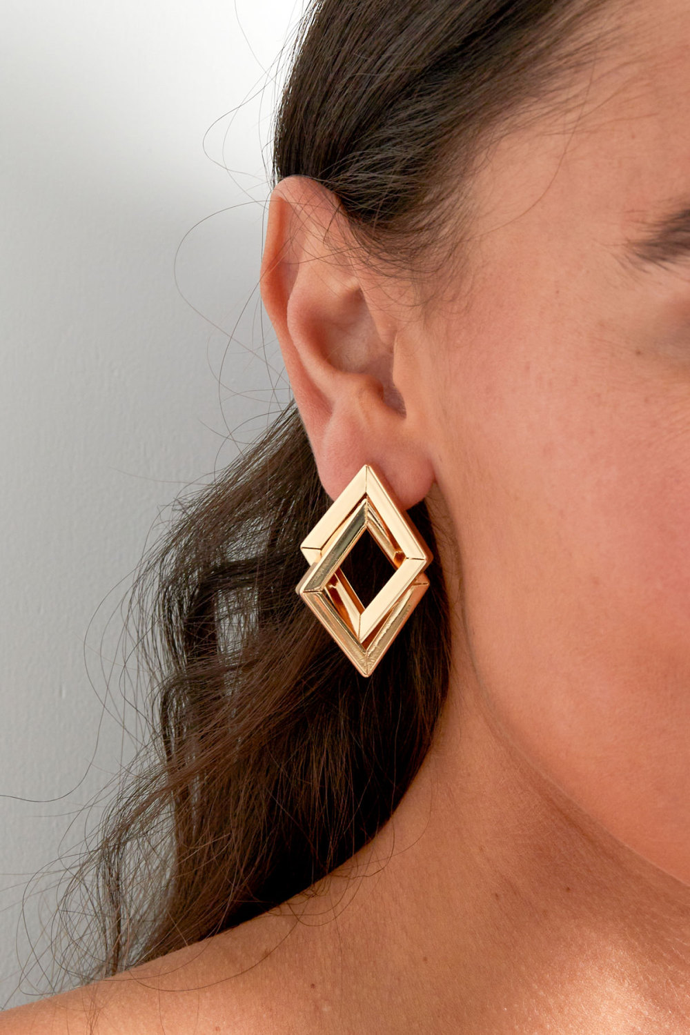 Boucles D'oreilles Double Diamant h5Image3