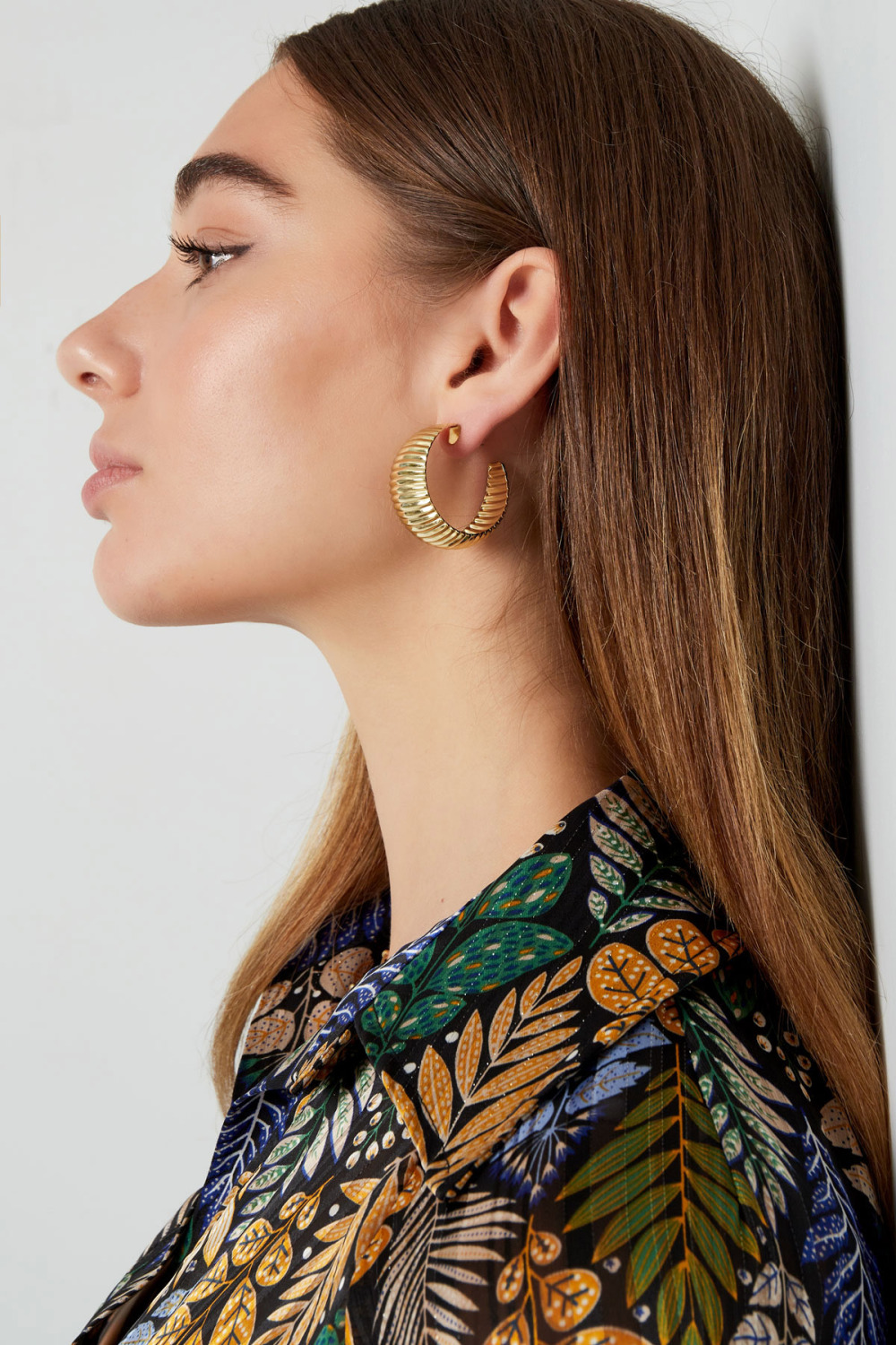 Boucles D'oreilles Imprimé Rayures Grossières h5Image4