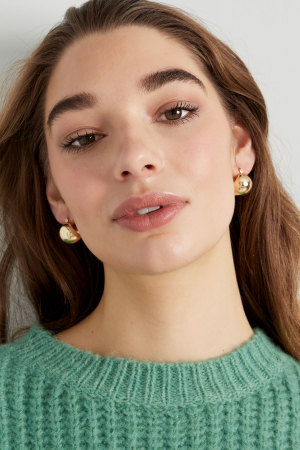 Boucles D'oreilles Forme Ronde - Doré h5 Image2