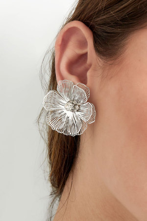Boucle D'oreille Fleur Déclaration Pierre h5 Image3