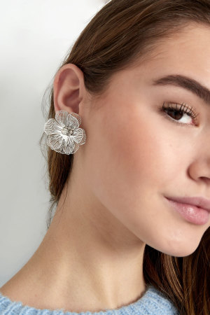 Boucle D'oreille Fleur Déclaration Pierre h5 Image4