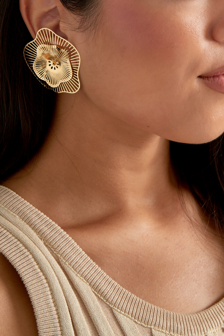 Boucles d'oreilles fleur fiesta - doré 2