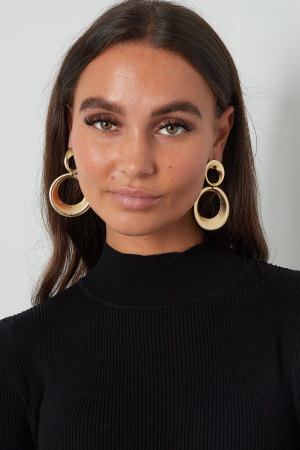 Boucles D'oreilles Twister Cercles - Doré h5 Image2