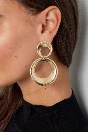 Boucles D'oreilles Twister Cercles - Doré h5 Image3