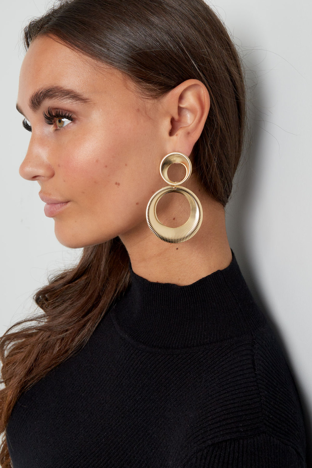 Boucles D'oreilles Twister Cercles - Doré Image4