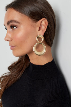 Boucles D'oreilles Twister Cercles - Doré h5 Image4
