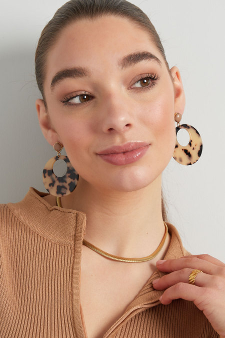 Boucles d'oreilles rondes avec imprimé 2