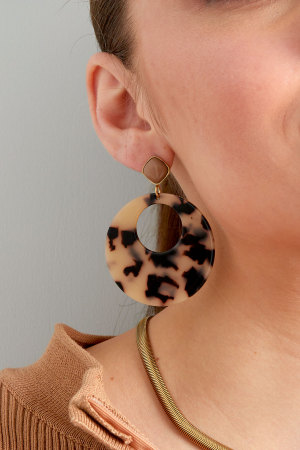 Boucles D'oreilles Rondes Avec Imprimé h5 Image3