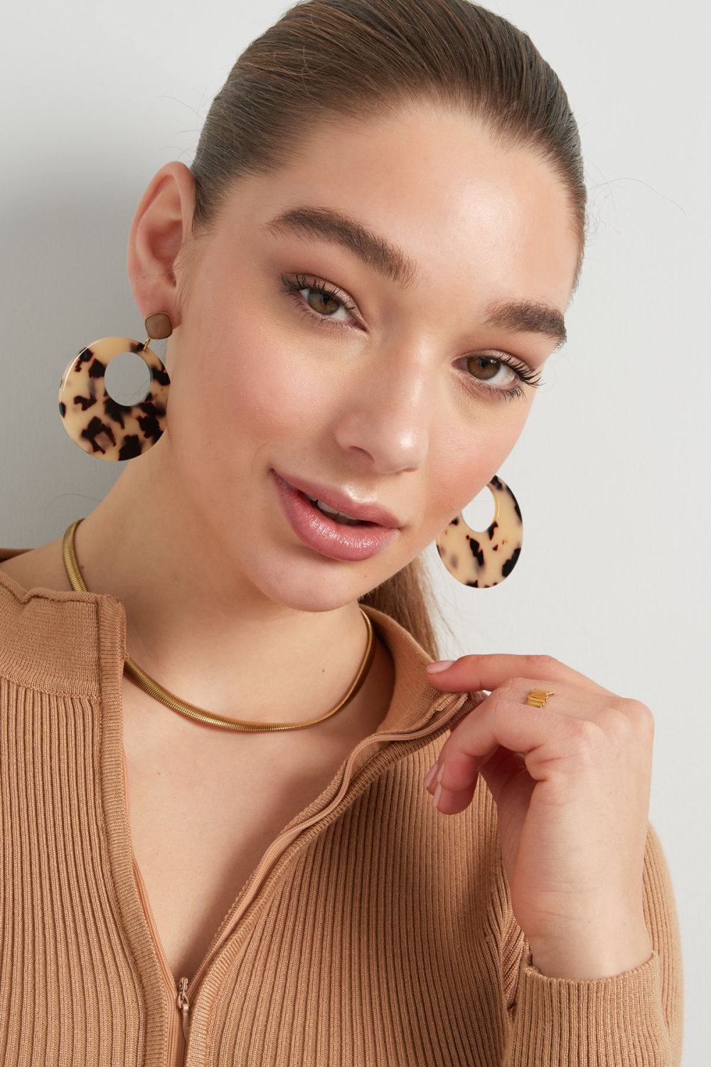 Boucles D'oreilles Rondes Avec Imprimé Image4