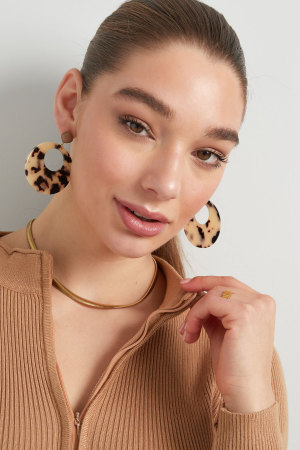 Boucles D'oreilles Rondes Avec Imprimé h5 Image4