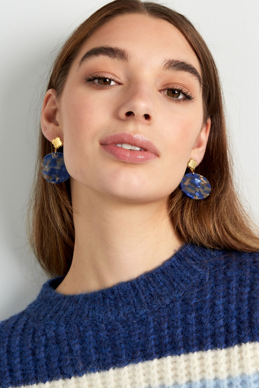 Boucles D'oreilles Trèfle Avec Cercle - Doré/Vert h5Image2