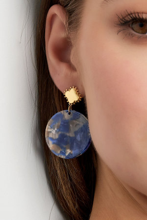 Boucles D'oreilles Trèfle Avec Cercle - Doré/Vert h5 Image3