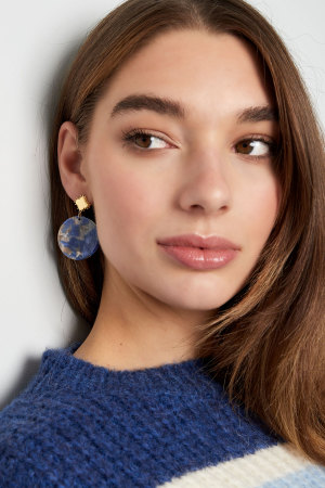 Boucles D'oreilles Trèfle Avec Cercle - Doré/Vert h5 Image4