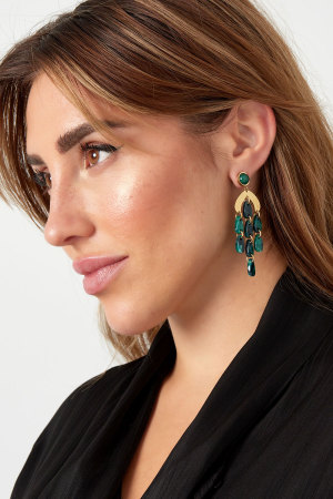 Boucles D'couleur Oreilles Pièces Colcouleur Orées - Couleur Or/Bleu h5 Image2