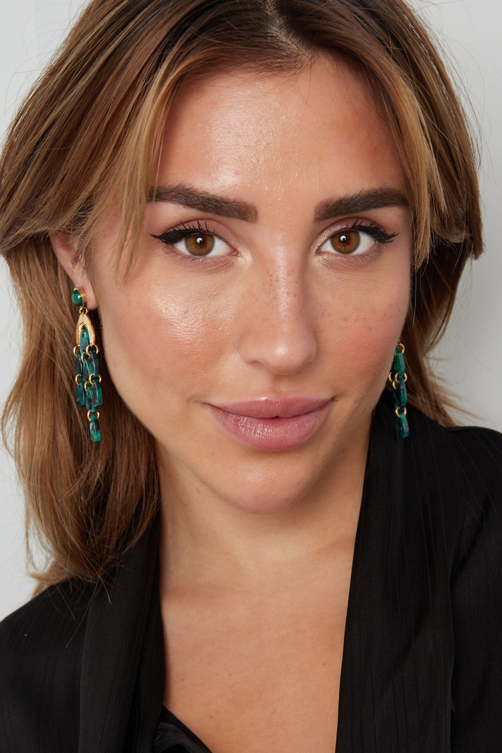 Boucles D'couleur Oreilles Pièces Colcouleur Orées - Couleur Or/Bleu h5Image4