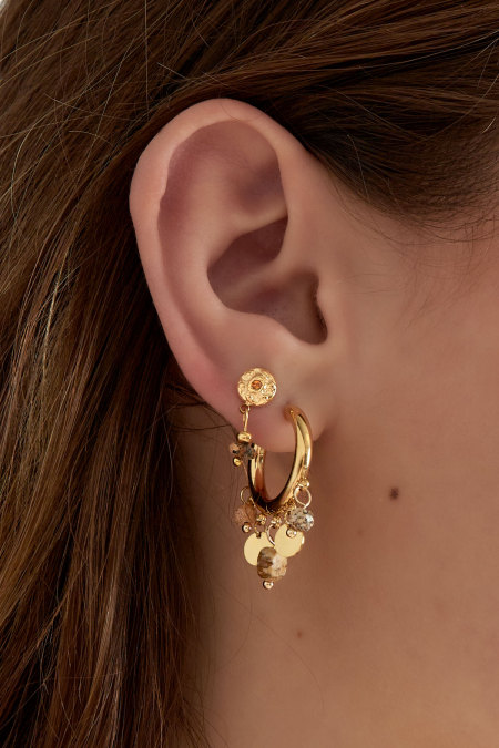 Boucles d'oreilles pièces de monnaie - marron 2