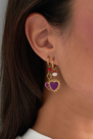 Boucles D'couleur Oreilles Power Love - Couleur Or Bleu h5 Image3