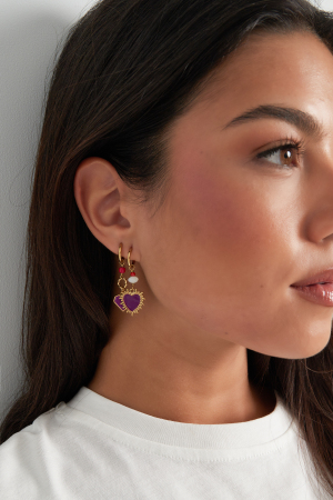 Boucles D'couleur Oreilles Power Love - Couleur Or Bleu h5 Image4