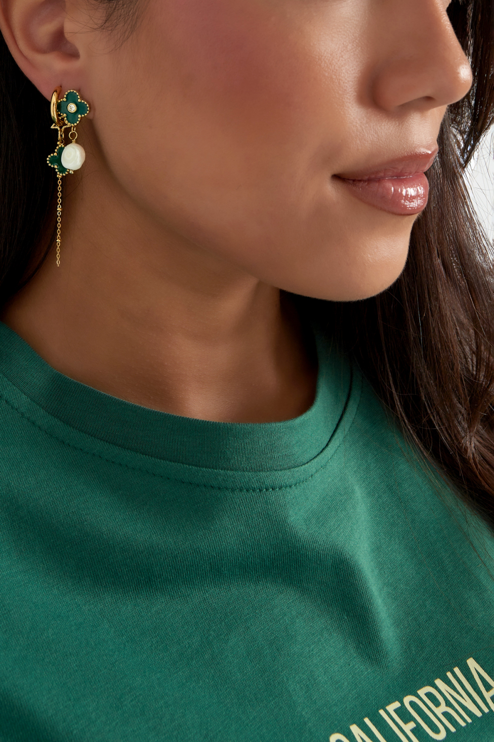 Boucles D'couleur Oreilles Chic Spice - Couleur Or Vert Image2