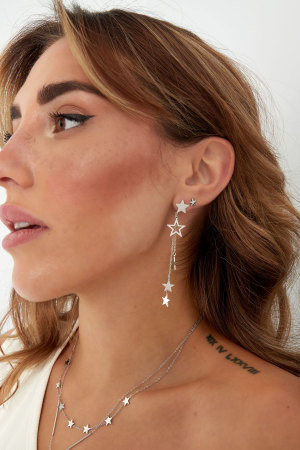 Boucles D'oreilles Étoiles & Collier - Doré h5 Image2